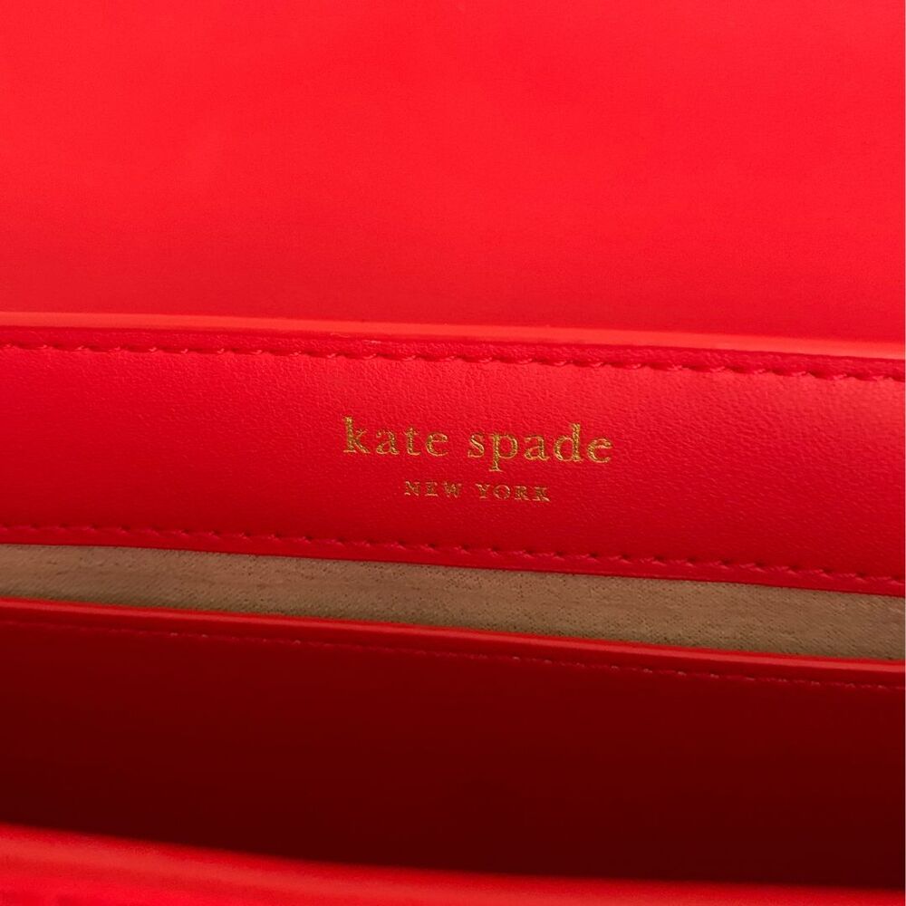 Kate Spade Grace Convertible Shoulder Bag Red Leather Small Flap Shoulder Bag - Picture 7 of 15